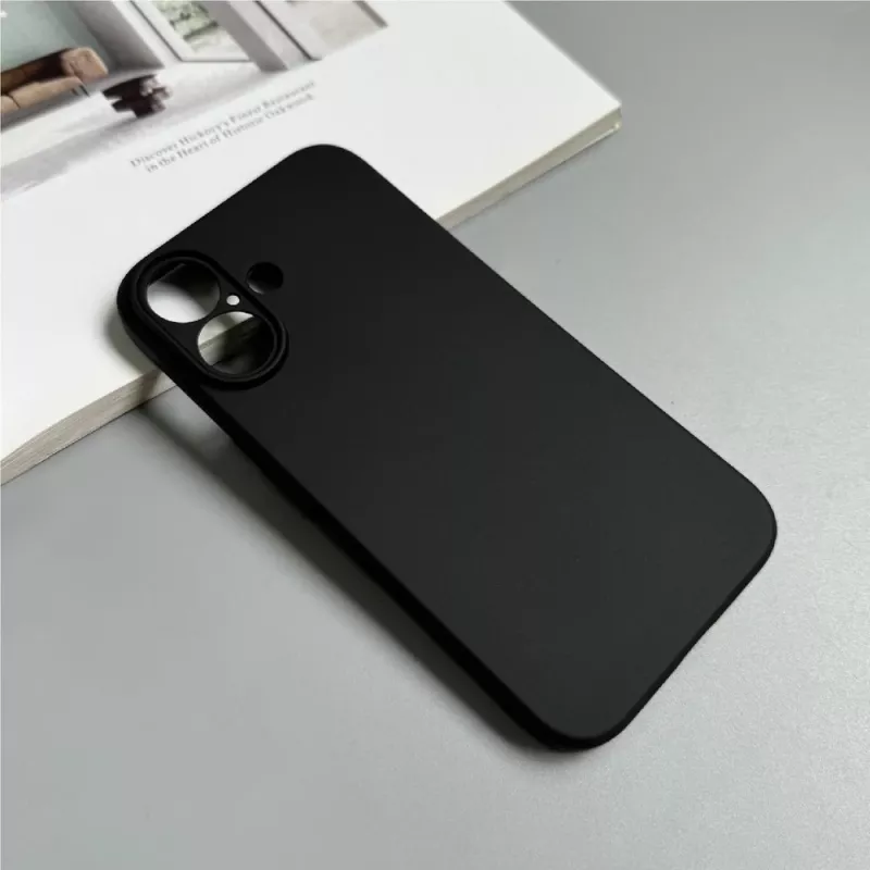 Hurtel pehme ümbris iPhone 16 Plus-le, must
