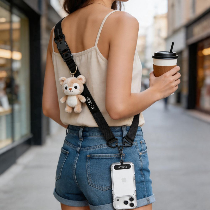 Tech-Protect C9S Rope Crossbody telefonirihm, must