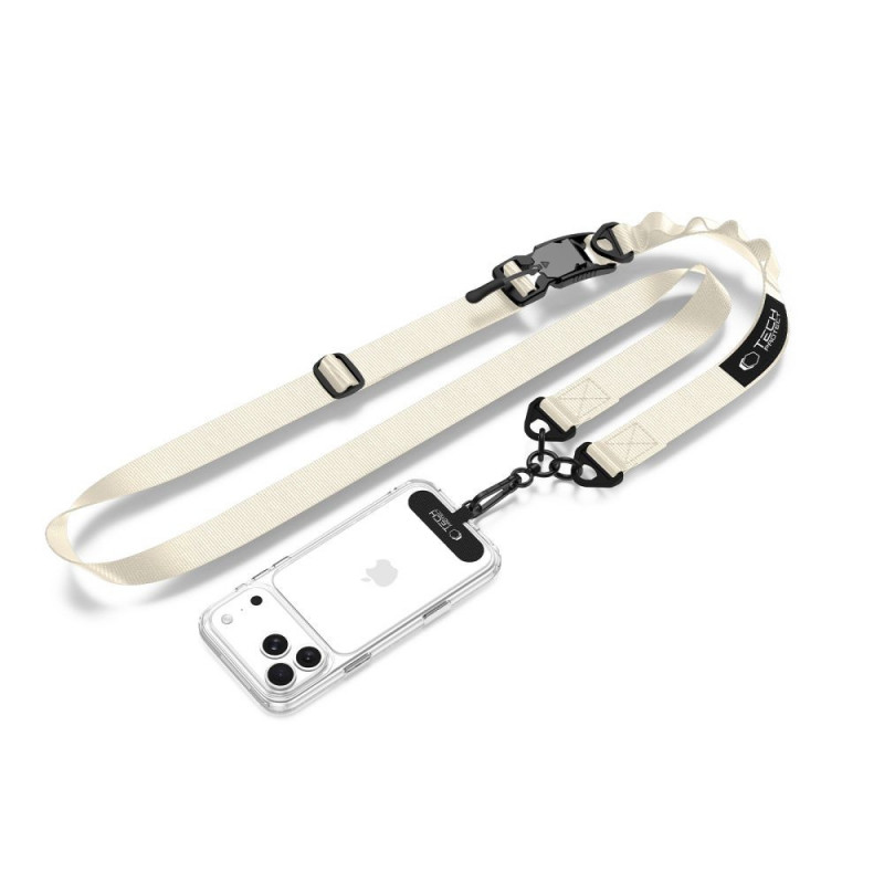 Tech-Protect C9S Rope Crossbody telefonirihm, nailon, 91–140 cm, Desert Beige
