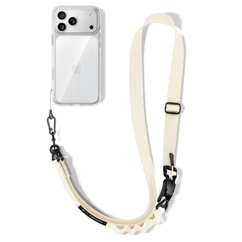 Tech-Protect C9S Rope Crossbody telefonirihm, nailon, 91–140 cm, Desert Beige