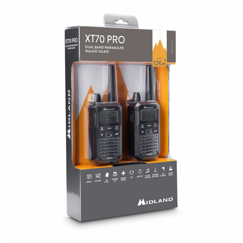 Midland XT70 Pro Duo kõneraadio, must