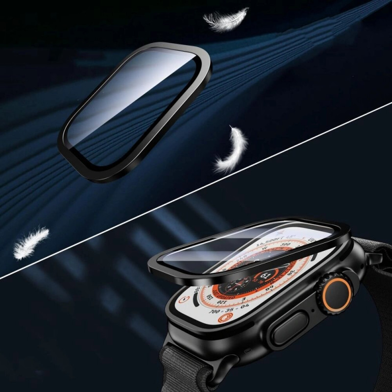 Tech-Protect Glass Ring karastatud klaas Apple Watch Ultra 49 mm jaoks, hõbedane ja must (2 tk)