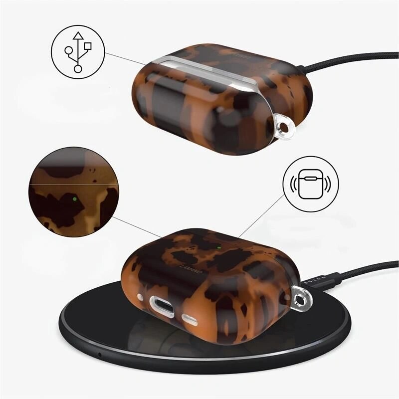Tech-Protect Lamano ümbris Apple AirPods Pro 3-le, must ja pruun