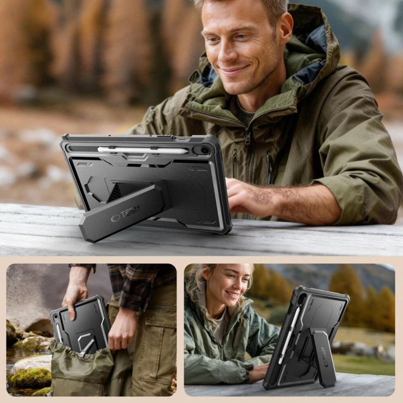 Tech-Protect Kevlar Pro tahvelarvuti ümbris Samsung Galaxy Tab S9 11.0 / S10 FE / S10 Lite 10.9 jaoks (X710 / X716B / X520 / X526 / X400 / X406B), must