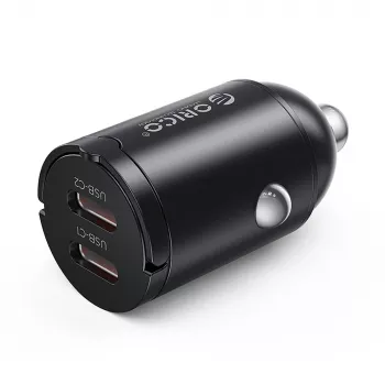 Orico MiniRing MR-30-2C 30W 2x USB-C autolaadija, must
