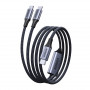 UGREEN L533 2in1 USB-C kaabel, USB-C 2x USB-C PD 140W, 2 m, must