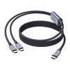 UGREEN L533 2in1 USB-C kaabel, USB-C 2x USB-C PD 140W, 2 m, must