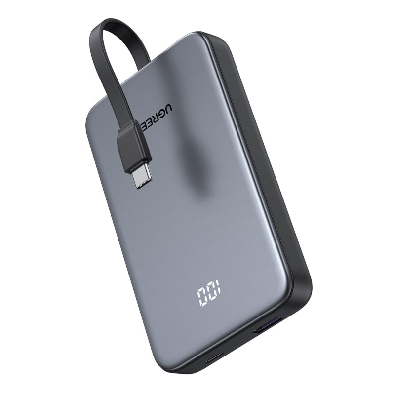 UGREEN PB526 10000mAh 20W akupank sisseehitatud USB-C kaabliga