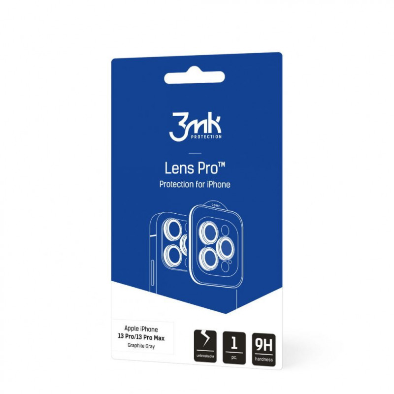 3MK Lens Protection Pro Apple iPhone 13 Pro / 13 Pro Max kaamera objektiivi kaitseklaas, grafiithall