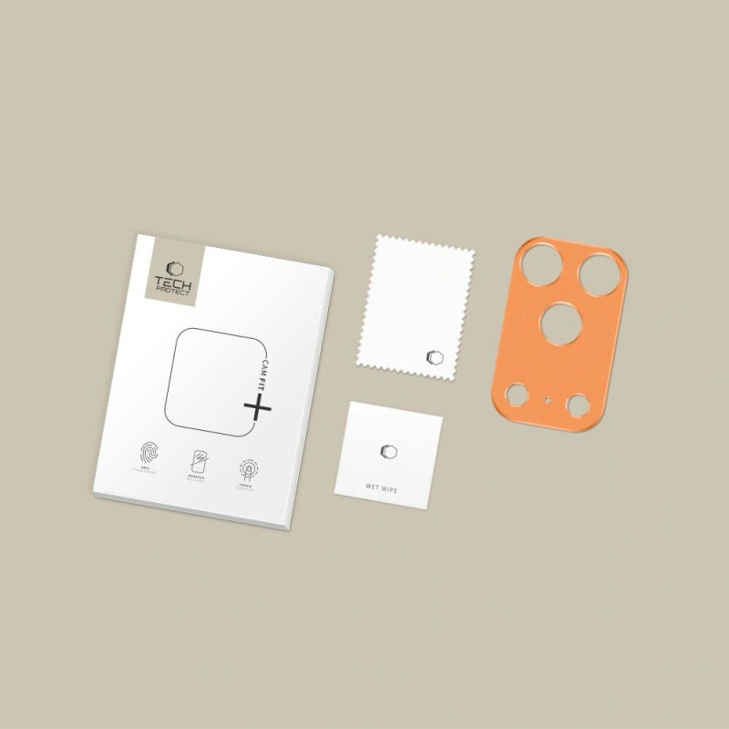 Tech-Protect Camalloy Fit+ kaamerakate Apple iPhone 17 Pro jaoks, Cosmic Orange
