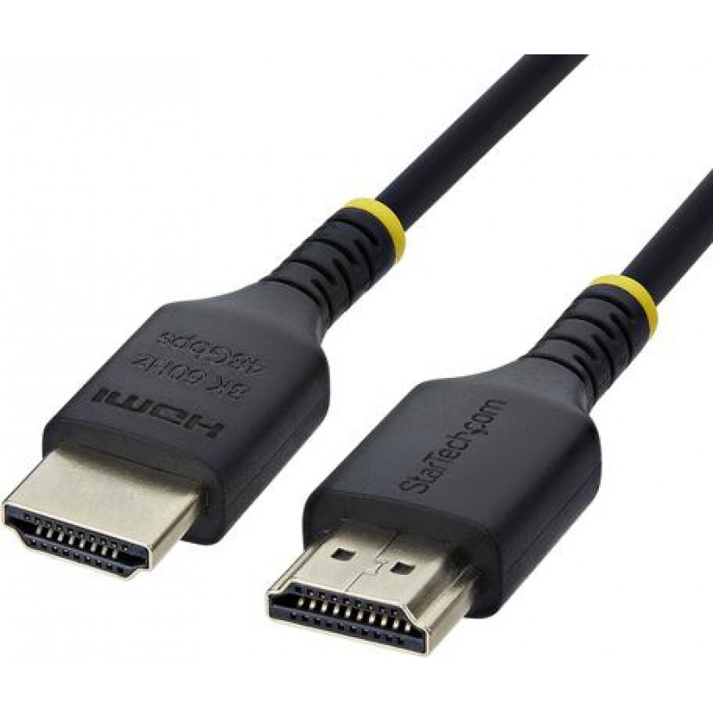 StarTech.com HDMI21-CBL-SLIM-1M Ultra High Speed HDMI 2.1 kaabel, 1 m, must