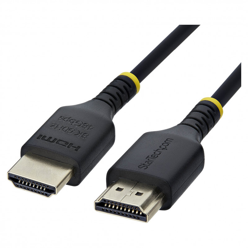 StarTech.com HDMI21-CBL-SLIM-1M Ultra High Speed HDMI 2.1 kaabel, 1 m, must