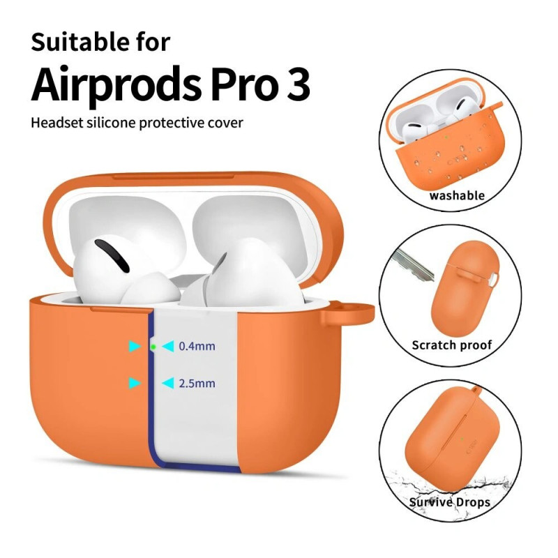 Tech-Protect Silicone Hook silikoonkate Apple AirPods Pro 3-le, Cosmic Orange