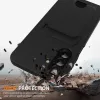 Hurtel Samsung Galaxy A37 5G TPU-kate kaardihoidja ja kanderihmaga, must