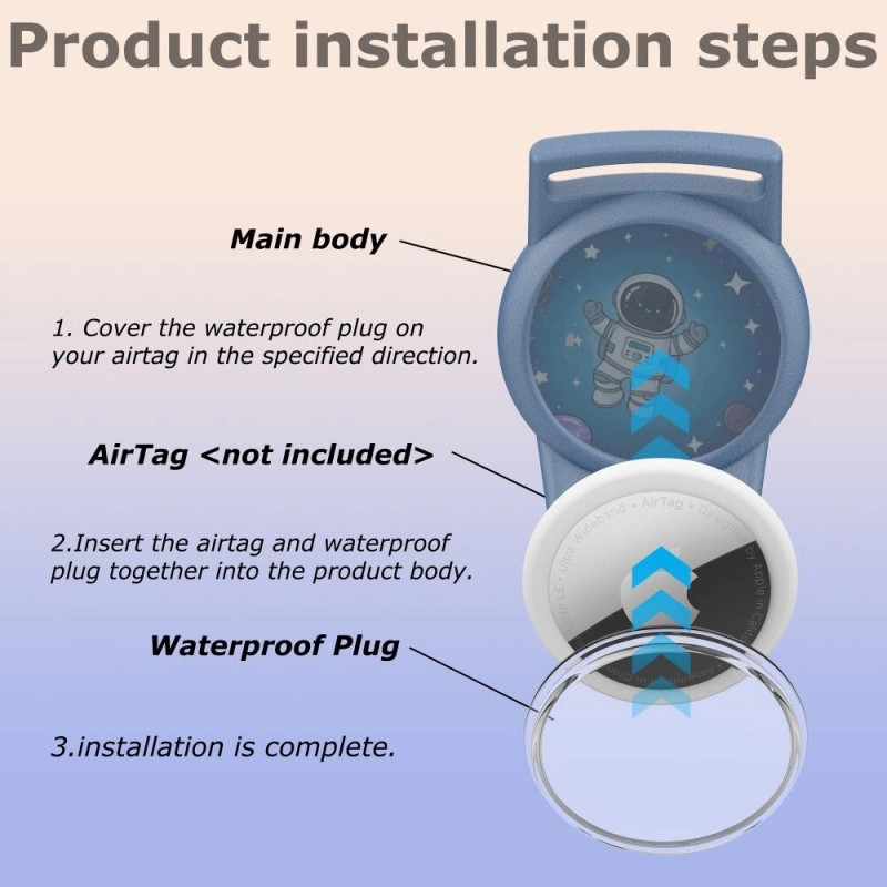 Tech-Protect Nylon For Kids kinnitusrihm Apple AirTag 1 / 2 jaoks, Astronaut