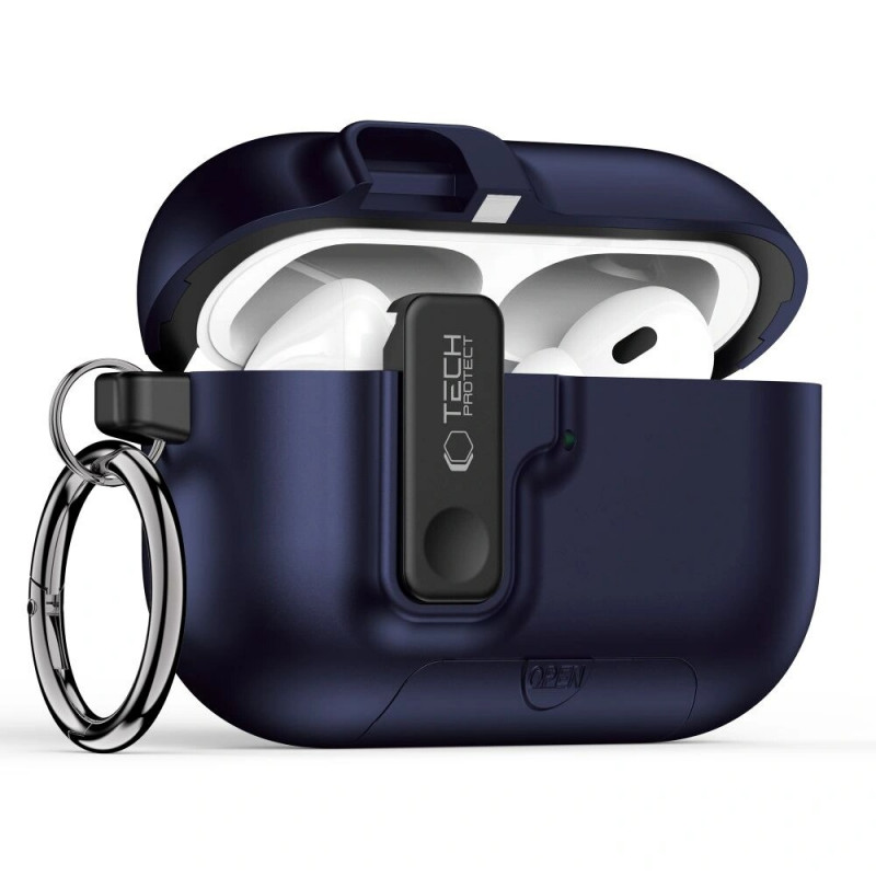 Tech-Protect Slim Hook ümbris Apple AirPods Pro 3-le, tumesinine