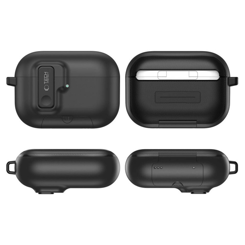 Tech-Protect Slim Hook ümbris Apple AirPods Pro 3-le, must