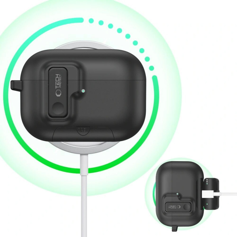 Tech-Protect Slim Hook ümbris Apple AirPods Pro 3-le, must