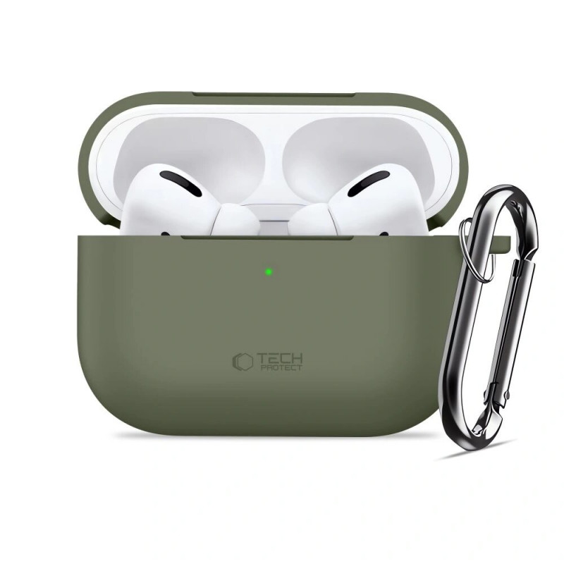 Tech-Protect silikoonkate Silicone Hook Apple AirPods Pro 3-le, oliivroheline