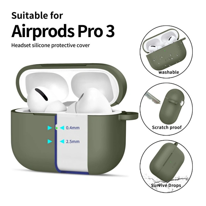 Tech-Protect silikoonkate Silicone Hook Apple AirPods Pro 3-le, oliivroheline