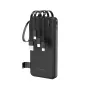 Wozinsky W11-B 10000mAh 10W akupank sisseehitatud kaablite ja taskulambiga, must