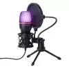 Wozinsky WM-W111 juhtmega stuudiomängurimikrofon alusel RGB-taustavalgustusega, must