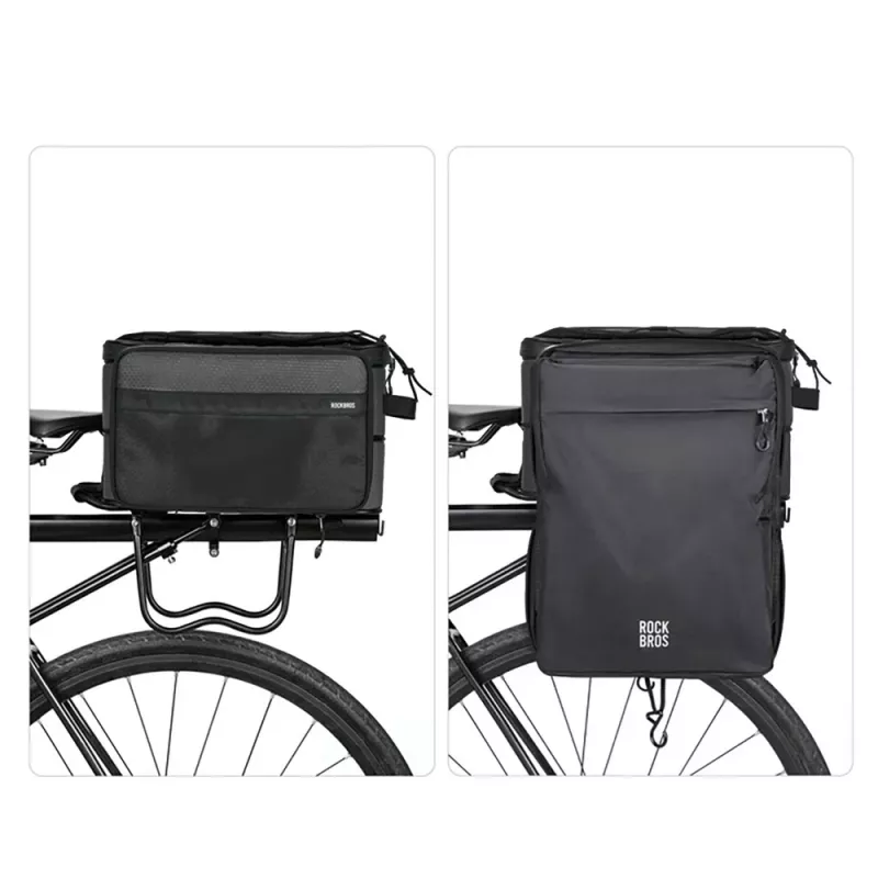 Rockbros A30 ROAD TO SKY kokkupandav rattakott pakiraamile 15–30 L, must