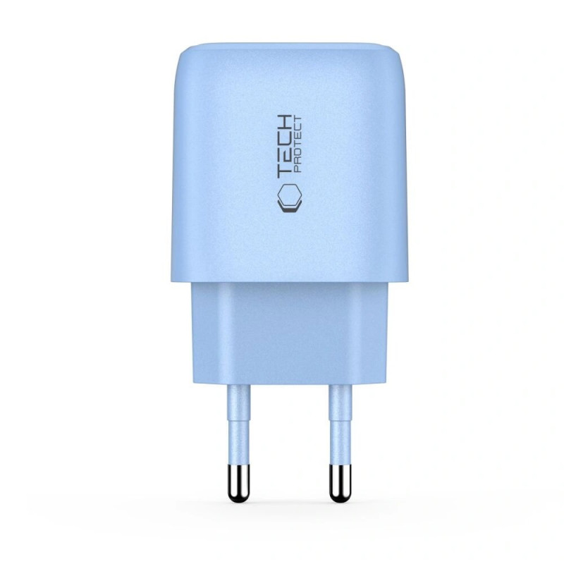 Tech-Protect NCA30 USB-A, USB-C võrgulaadija PD 30W / QC3.0 baby blue