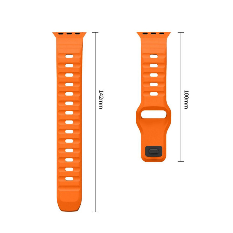 Tech-Protect Silicone Line Apple Watch 8 / 9 / 10 / 11 / 12 / SE / Ultra 44/45/46/49 mm rihm, oranž
