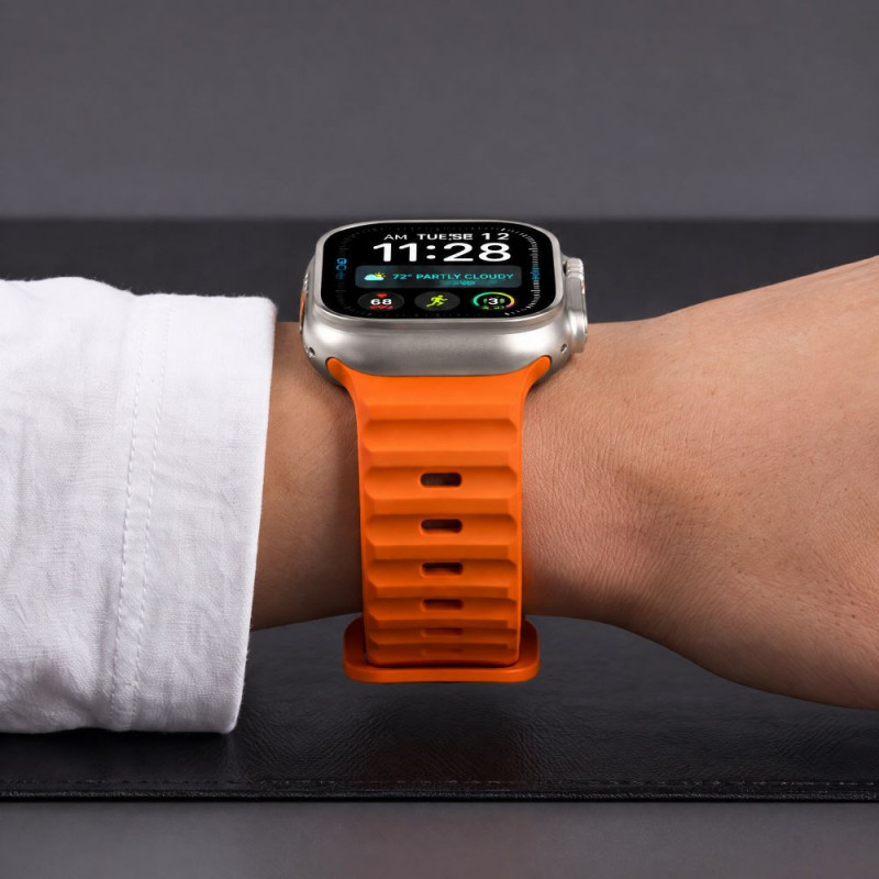 Tech-Protect Silicone Line Apple Watch 8 / 9 / 10 / 11 / 12 / SE / Ultra 44/45/46/49 mm rihm, oranž