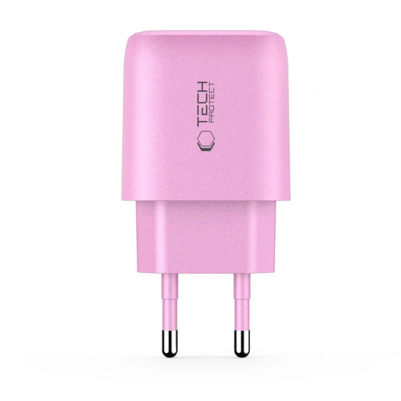 Tech-Protect NCA20 USB-A / USB-C seinalaadija PD 20W / QC3.0, Baby Pink