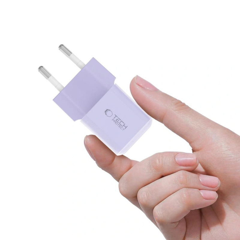 Tech-Protect NCM25 USB-C seinalaadija PD 25W, Baby Purple