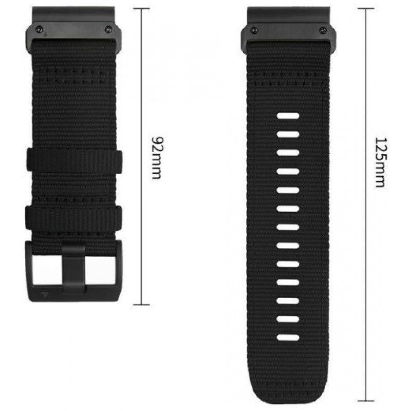 Tech-Protect Nylon Classic kellarihm Garmin Fenix 5X / 5X Plus / 6X / 6X Pro / 7X / 8 / 8 Pro / 9 / 9 Pro 47 mm jaoks, must