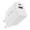 Tech-Protect NCA20 USB-A / USB-C seinalaadija PD 20W / QC3.0 USB-C / Lightning kaabliga 100 cm, valge
