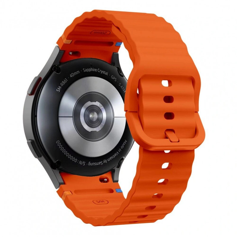 Tech-Protect silikoonist sportrihm Samsung Galaxy Watch 4/5/5 Pro/6/7/FE jaoks, oranž