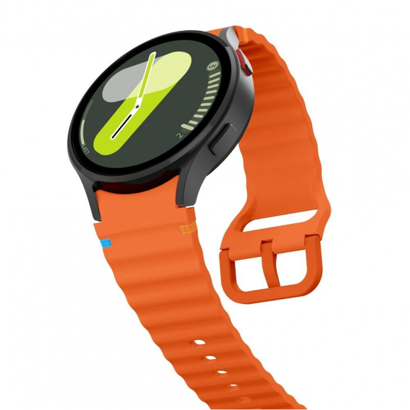 Tech-Protect silikoonist sportrihm Samsung Galaxy Watch 4/5/5 Pro/6/7/FE jaoks, oranž