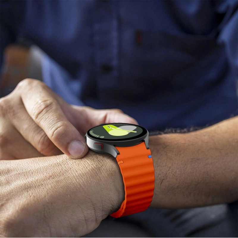Tech-Protect silikoonist sportrihm Samsung Galaxy Watch 4/5/5 Pro/6/7/FE jaoks, oranž