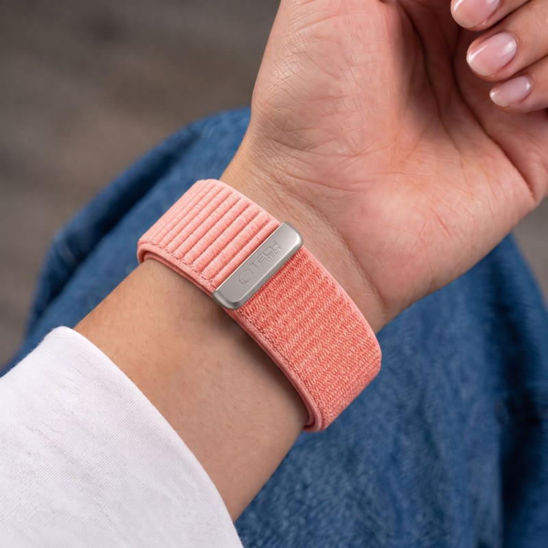 Tech-Protect NylonLoop kellarihm Apple Watch 8 / 9 / 10 / 11 / 12 / SE (40 / 41 / 42 mm), Blush Pink