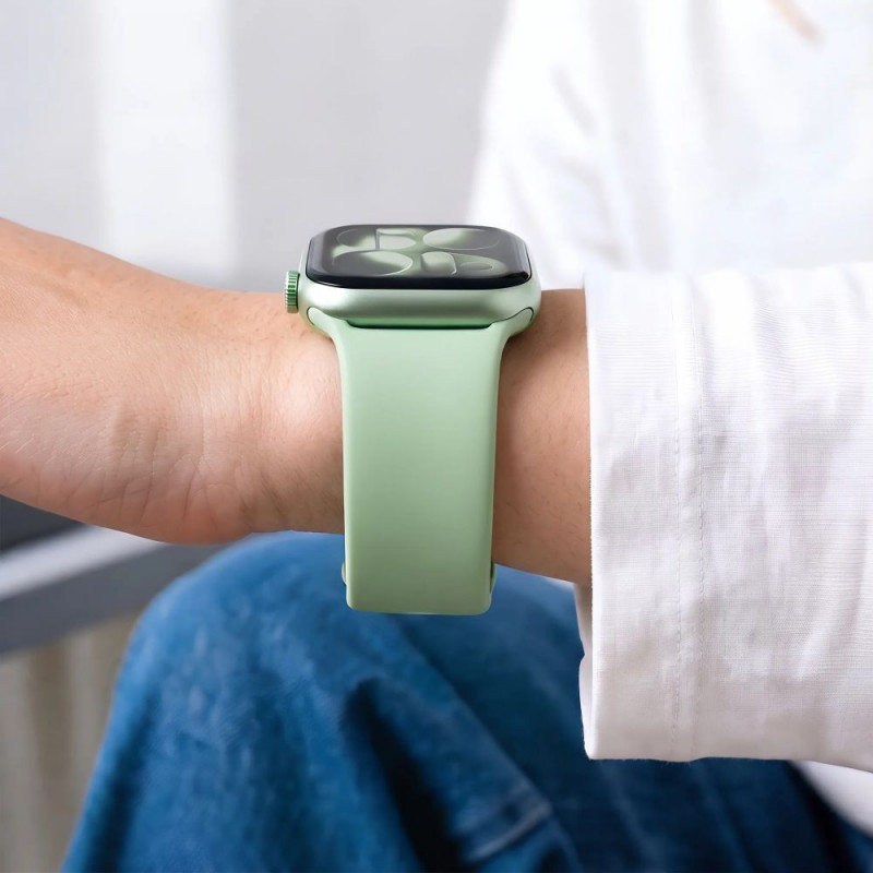 Tech-Protect silikoonist rannikukellarihm Apple Watch 8 / 9 / 10 / 11 / 12 / SE (40 / 41 / 42 mm), Pistachio