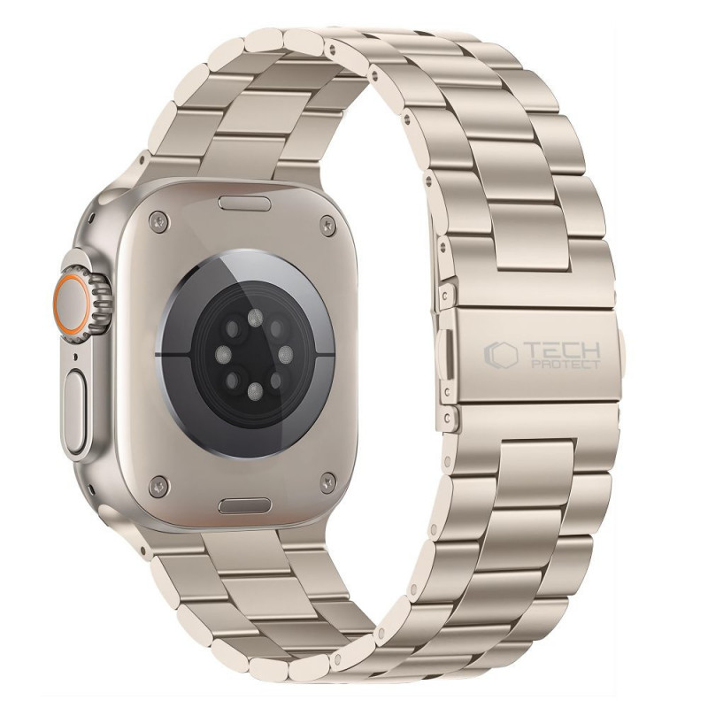 Tech-Protect Stainless roostevabast terasest käevõru Apple Watch 8 / 9 / 10 / 11 / 12 / SE / Ultra (44 / 45 / 46 / 49 mm), Starlight