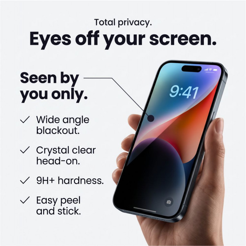 Tech-Protect Glass SPY+ privaatsuskaitsega karastatud klaas Apple iPhone 18 Pro jaoks (2 tk)