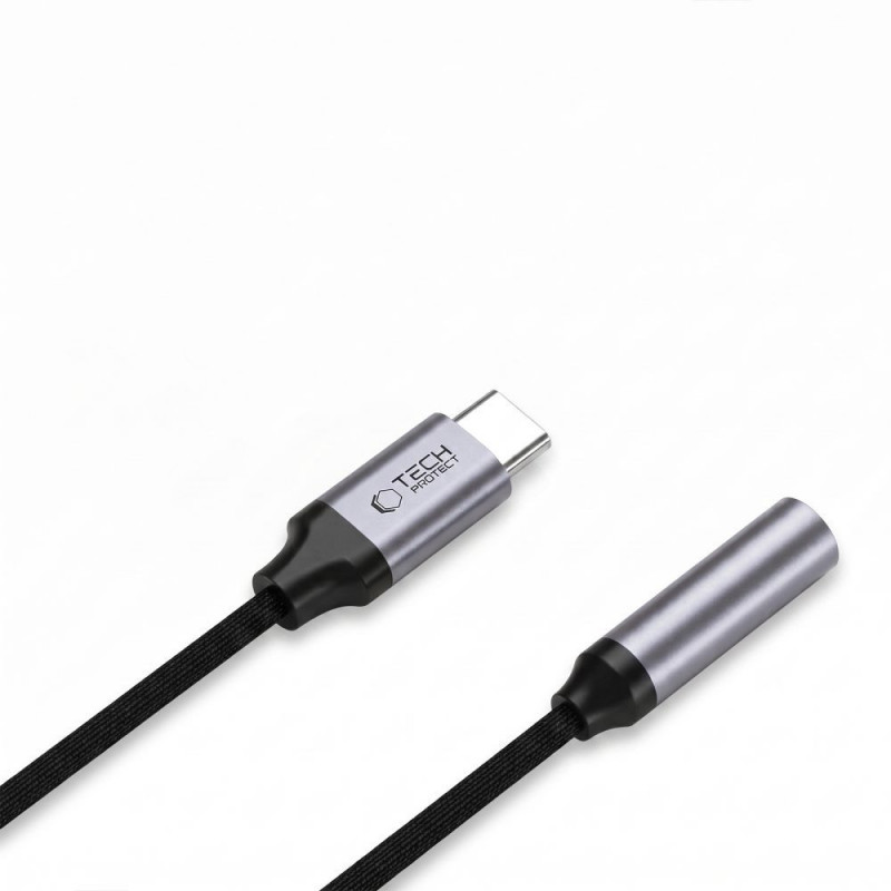 Tech-Protect Ultraboost USB-C 3,5 mm mini-jacki DAC-adapter, raudhall