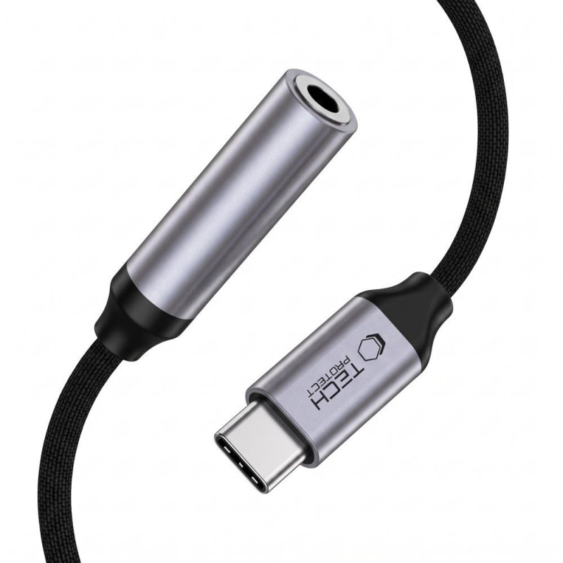 Tech-Protect Ultraboost USB-C 3,5 mm mini-jacki DAC-adapter, raudhall