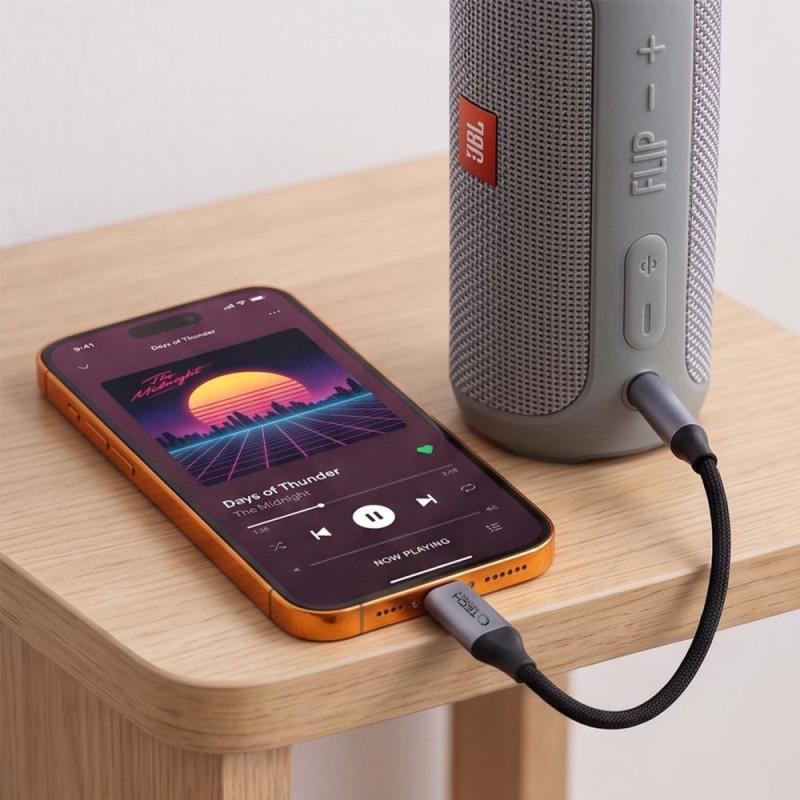 Tech-Protect Ultraboost USB-C 3,5 mm mini-jacki DAC-adapter, raudhall