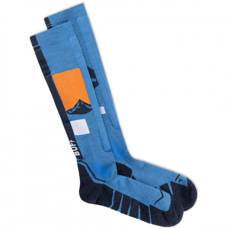 Buff Merino HW Over The Calf Sokid HWO1, Royal Blue, L