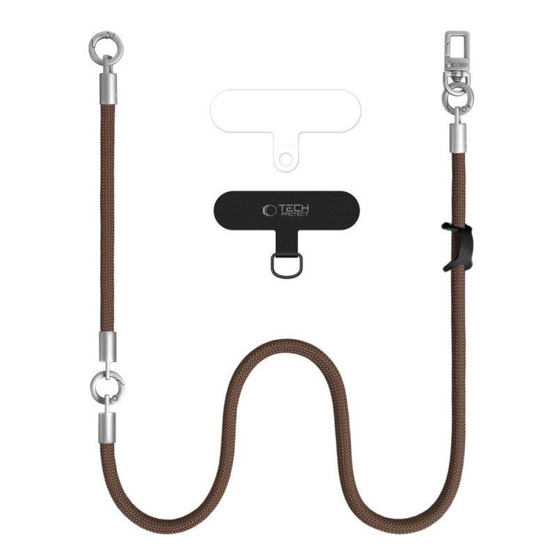 Tech-Protect C10S Rope ristipaela ja randmepaela komplekt, Walnut Brown/Titanium