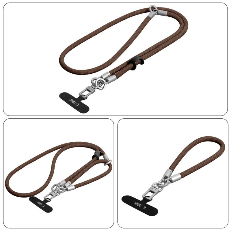 Tech-Protect C10S Rope ristipaela ja randmepaela komplekt, Walnut Brown/Titanium