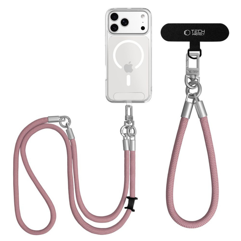 Tech-Protect C10S Rope ristipaela ja randmepaela komplekt, Dusty Rose/Titanium