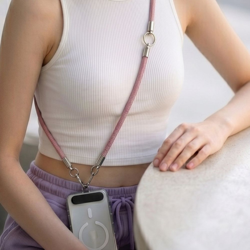 Tech-Protect C10S Rope ristipaela ja randmepaela komplekt, Dusty Rose/Titanium
