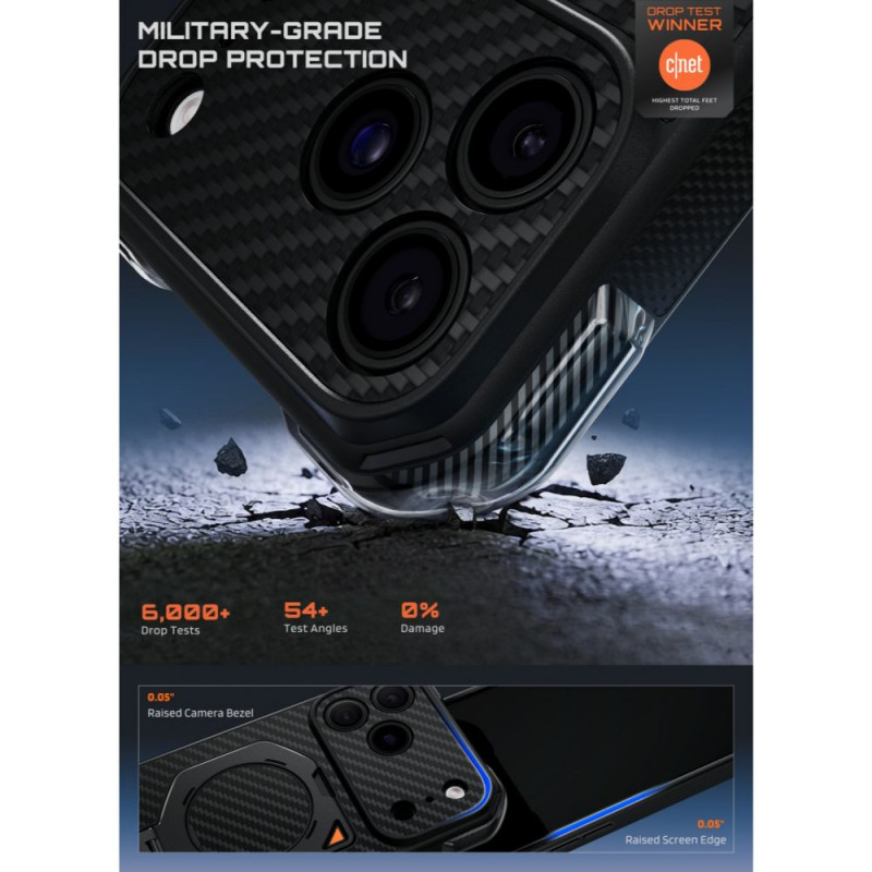 Supcase UB Aero MagSafe Aramid ümbris Apple iPhone 17 Pro Max / 18 Pro Max jaoks, must